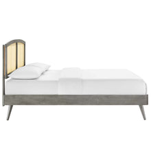 Load image into Gallery viewer, Sierra Cane and Wood Full Platform Bed With Splayed Legs by Modway