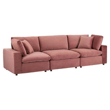 Load image into Gallery viewer, Commix Down Filled Overstuffed Performance Velvet 3-Seater Sofa by Modway