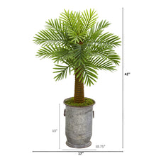 Load image into Gallery viewer, 42" Robellini Palm Artificial Tree in Vintage Metal Planter
