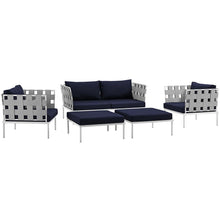 Load image into Gallery viewer, Harmony 5 Piece Outdoor Patio Aluminum Sectional Sofa Set by Modway