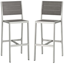 Load image into Gallery viewer, Shore Outdoor Patio Aluminum Armless Bar Stool Set of 2 by Modway