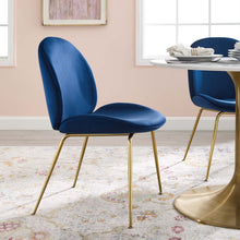 Load image into Gallery viewer, Scoop Gold Stainless Steel Leg Performance Velvet Dining Chair by Modway