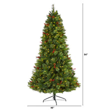 Load image into Gallery viewer, 7' Aberdeen Spruce Artificial Christmas Tree w/ 500 Clear LED Lights