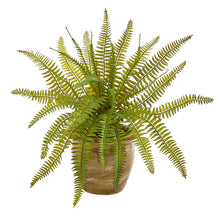Load image into Gallery viewer, 10" Fern Artificial Plant in Ceramic Planter