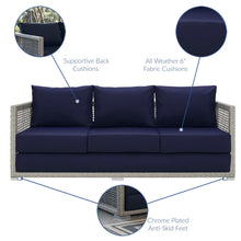Load image into Gallery viewer, Aura 3 Piece Outdoor Patio Wicker Rattan Set by Modway