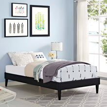 Load image into Gallery viewer, Tessie Vinyl Twin Bed Frame with Squared Tapered Legs by Modway