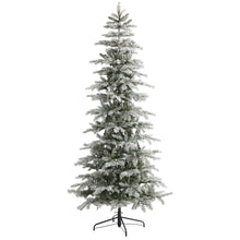 Load image into Gallery viewer, 7.5' Slim Flocked Nova Scotia Spruce Artificial Christmas Tree