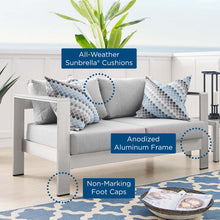 Load image into Gallery viewer, Shore Sunbrella¨ Fabric Aluminum Outdoor Patio Loveseat by Modway
