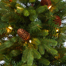 Load image into Gallery viewer, 4.5' Yukon Mountain Fir Artificial Christmas Tree w/ 100 Clear Lights, Pine Cone