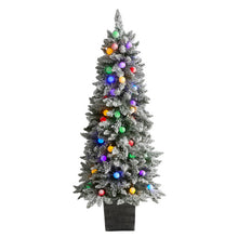 Load image into Gallery viewer, 5' Flocked British Columbia Mountain Fir Artificial Christmas Tree