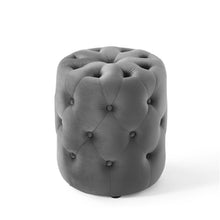 Load image into Gallery viewer, Amour Tufted Button Round Performance Velvet Ottoman by Modway