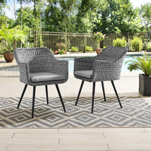 Load image into Gallery viewer, Endeavor Outdoor Patio Wicker Rattan Dining Armchair Set of 2 by Modway