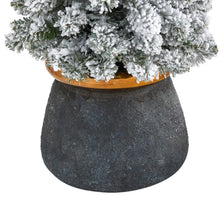Load image into Gallery viewer, 40' Flocked Pencil Artificial Christmas Tree w/ 50 Clear Lights & 132 Bendable