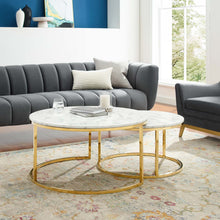 Load image into Gallery viewer, Ravenna Artificial Marble Nesting Coffee Table by Modway