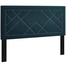 Load image into Gallery viewer, Reese Nailhead Upholstered Linen Fabric Full / Queen Headboard by Modway