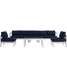 Load image into Gallery viewer, Shore 6 Piece Outdoor Patio Aluminum Sectional Sofa Set by Modway
