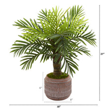 Load image into Gallery viewer, 27" Robellini Palm Artificial Tree in Stoneware Planter