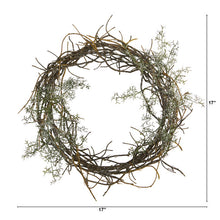 Load image into Gallery viewer, 17" Frosted Twig Wreath