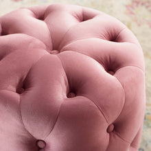 Load image into Gallery viewer, Amour Tufted Button Round Performance Velvet Ottoman by Modway