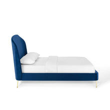 Load image into Gallery viewer, Mira Upholstered Performance Velvet Queen Platform Bed by Modway