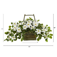 Load image into Gallery viewer, 18" Poinsettia and Variegated Holly Artificial Plant