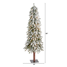 Load image into Gallery viewer, 5' Flocked Grand Alpine Artificial Christmas Tree with 200 Clear Lights