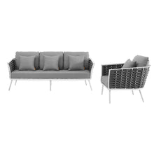 Load image into Gallery viewer, Stance 2 Piece Outdoor Patio Aluminum Sectional Sofa Set by Modway