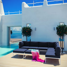 Load image into Gallery viewer, Harmony 8 Piece Outdoor Patio Aluminum Sectional Sofa Set by Modway
