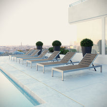 Load image into Gallery viewer, Shore Outdoor Patio Aluminum Chaise Set of 6 by Modway