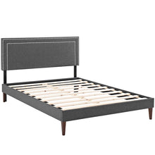 Load image into Gallery viewer, Virginia Fabric Full Platform Bed with Squared Tapered Legs by Modway