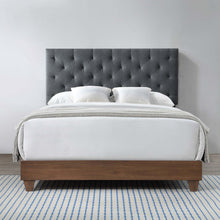 Load image into Gallery viewer, Rhiannon Diamond Tufted Upholstered Fabric Queen Bed by Modway