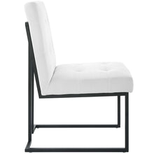 Load image into Gallery viewer, Privy Black Stainless Steel Upholstered Fabric Dining Chair by Modway
