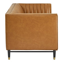 Load image into Gallery viewer, Devote Channel Tufted Vegan Leather Loveseat by Modway