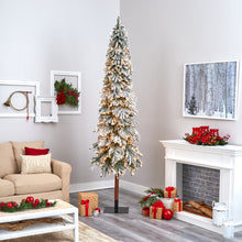 Load image into Gallery viewer, 9' Flocked Gr& Alpine Artificial Christmas Tree w/ 600 Clear Lights