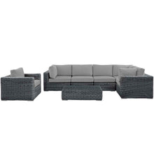 Load image into Gallery viewer, Summon 7 Piece Outdoor Patio Sunbrella¨ Sectional Set by Modway