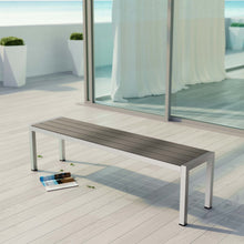 Load image into Gallery viewer, Shore Outdoor Patio Aluminum Bench by Modway