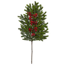 Load image into Gallery viewer, 34" Pine and Berries Artificial Hanging Plant (Set of 3)