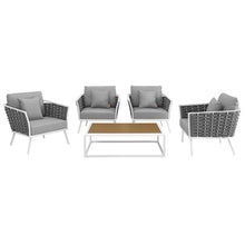 Load image into Gallery viewer, Stance 5 Piece Outdoor Patio Aluminum Sectional Sofa Set by Modway