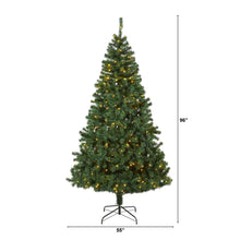 Load image into Gallery viewer, 8' Northern Tip Artificial Christmas Tree with 450 Clear LED Lights