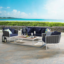 Load image into Gallery viewer, Stance 4 Piece Outdoor Patio Aluminum Sectional Sofa Set by Modway