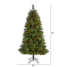 Load image into Gallery viewer, 6' Aberdeen Spruce Artificial Christmas Tree w/ 350 Clear LED Lights