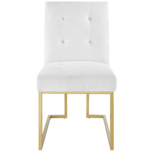 Load image into Gallery viewer, Privy Gold Stainless Steel Upholstered Fabric Dining Accent Chair by Modway