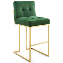 Load image into Gallery viewer, Privy Gold Stainless Steel Performance Velvet Bar Stool by Modway