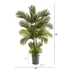 Load image into Gallery viewer, 5.5' Areca Palm Artificial Tree in Vintage Metal Planter