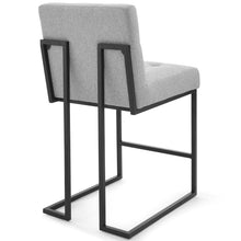 Load image into Gallery viewer, Privy Black Stainless Steel Upholstered Fabric Counter Stool by Modway
