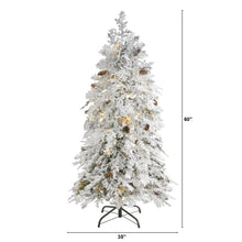 Load image into Gallery viewer, 5' Flocked Montana Down Swept Spruce Artificial Christmas Tree