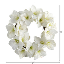 Load image into Gallery viewer, 18" White Amaryllis Artificial Wreath