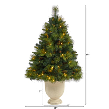 Load image into Gallery viewer, 4.5' North Carolina Mixed Pine Artificial Christmas Tree w/ 130 Warm White LED