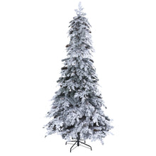 Load image into Gallery viewer, 8' Flocked Montana Down Swept Spruce Artificial Christmas Tree