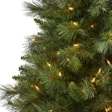 Load image into Gallery viewer, 6' Slim West Virginia Mountain Pine Artificial Christmas Tree w/300 Clear Light